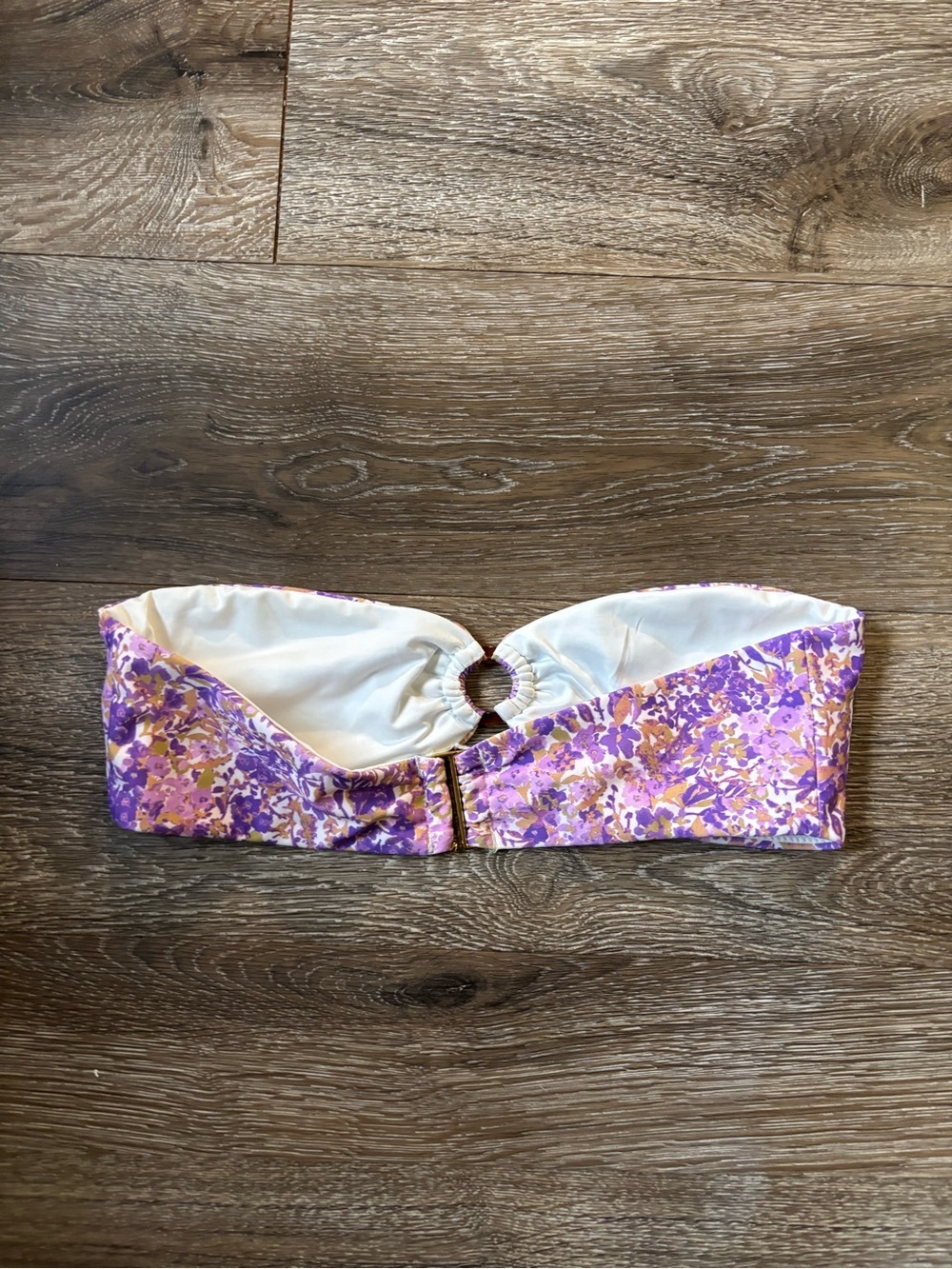 House of CB Medea Violet Floral Purple Bandeau Swim Top Small - Picture 5 of 5